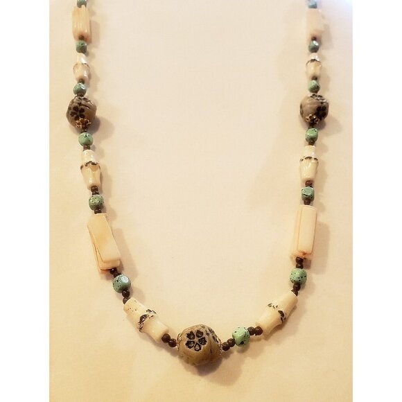 Vintage Boho Long Mixed Bead Chunky Strand Bohemian Necklace 33" - Picture 3 of 7